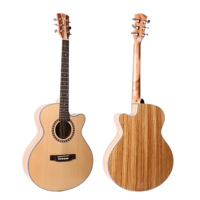 High Quality Popular Zebra Wood Body Material Rosewood Fingerboard Acoustic Guitar